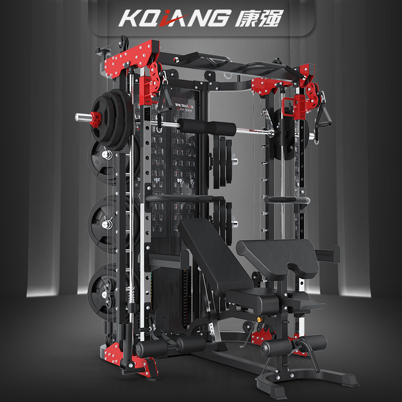 康强BK509L史密斯机综合训练器多功能力量械家用健身器材龙门架深蹲架卧举床小飞鸟训练器 BK509L炫酷黑(裸机)