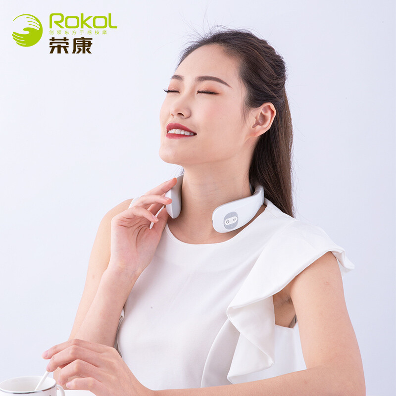 荣康(Rongkang)RK-103颈椎按摩器白色U型颈部按摩仪脖子肩颈仪办公室热敷护颈仪富贵包